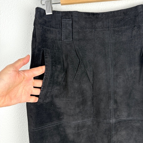 Vintage 100% Genuine Suede Leather Even Davies Pencil Skirt Medium - Picture 3 of 10